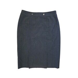 Caslon Women Gray Self-Design Cotton Blend Back Zipper A-Line Short Skirt Size 6